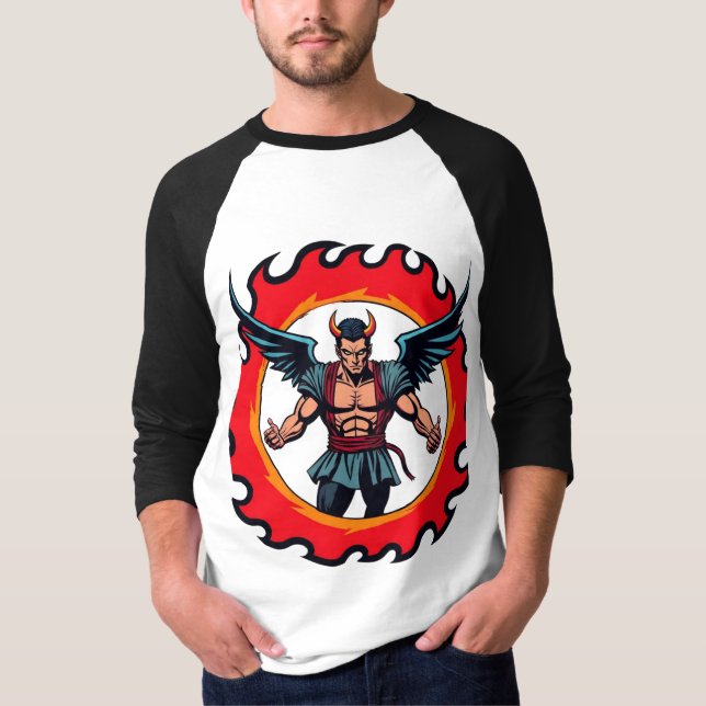 Devil Angel Esports Logo – Fiery Conqueror Design T-Shirt (Front)
