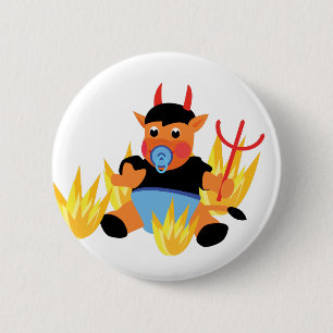 devil baby 6 cm round badge