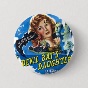 Devil Bat's Daughter, vintage horror movie poster 6 Cm Round Badge