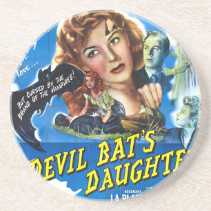 Devil Bat's Daughter, vintage horror movie poster Coaster