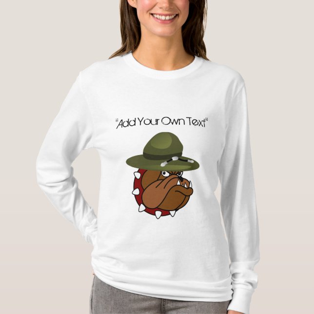 Devil Bull Dog (Add Your Own Text) T-Shirt (Front)