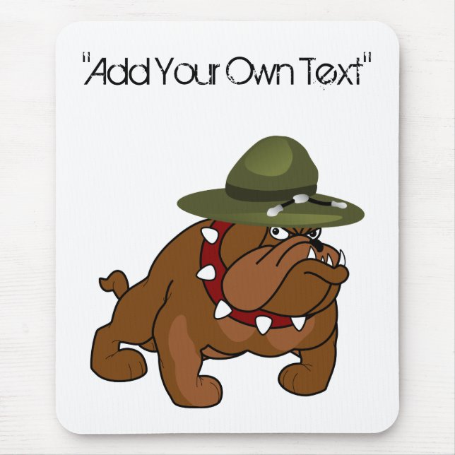 Devil Bull Dog Full Body (Add Your Own Text) Mouse Mat (Front)