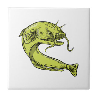 Devil Catfish Jumping Drawing Tile