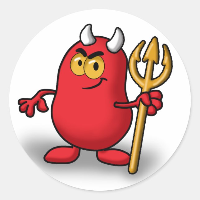 Devil Classic Round Sticker (Front)