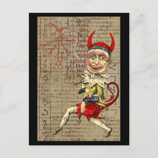 Devil Clown Zodiac Occult Symbols Postcard