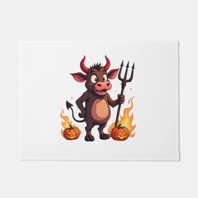 Devil Cow Mischief Doormat (Front)