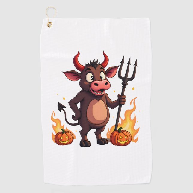 Devil Cow Mischief Golf Towel (Front)