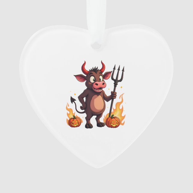 Devil Cow Mischief Ornament (Front)