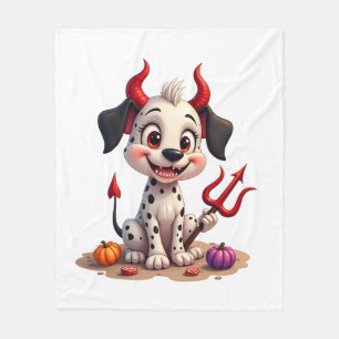 Devil Dalmatian Mischief Fleece Blanket