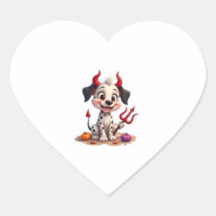 Devil Dalmatian Mischief Heart Sticker