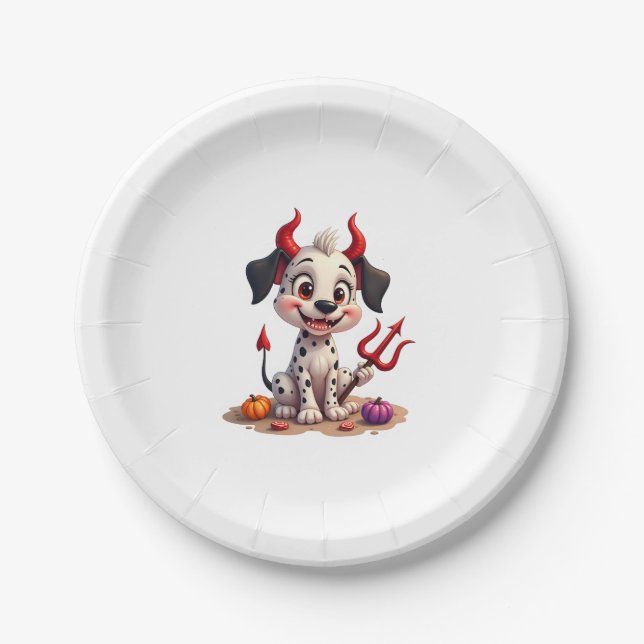 Devil Dalmatian Mischief Paper Plate (Front)