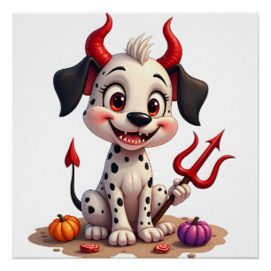 Devil Dalmatian Mischief Poster