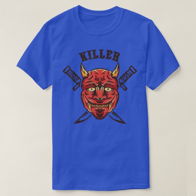 Devil Demon Oni Killer Japanesse Samurai Katana  ( T-Shirt (Design Front)