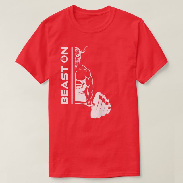 Devil Devil Fitness Beast On Gym Motivation Fitnes T-Shirt (Design Front)