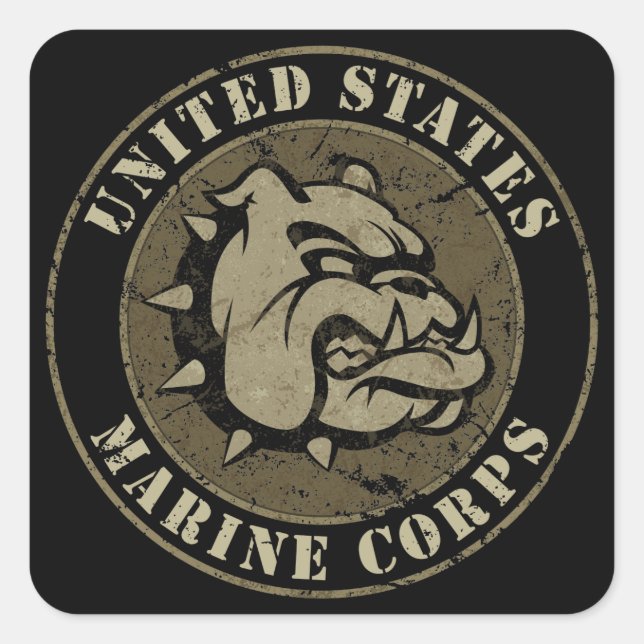 Devil Dog Vintage Emblem Square Sticker (Front)