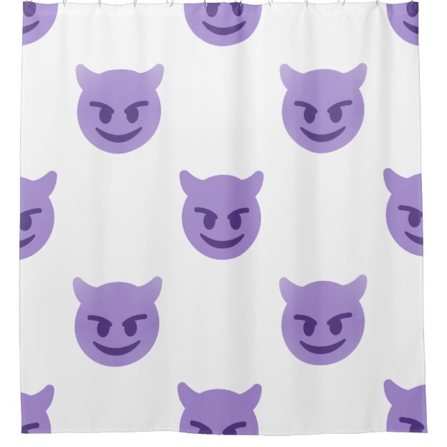 devil emoji bathroom shower curtain (Front)