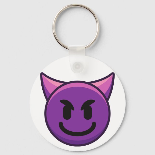 Devil Emoji Button Keychain (Front)