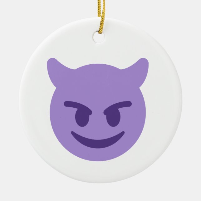 devil emoji ceramic tree decoration (Front)