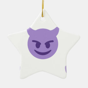 devil emoji ceramic tree decoration