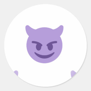 devil emoji classic round sticker