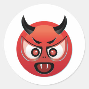 Devil Emoji  Classic Round Sticker