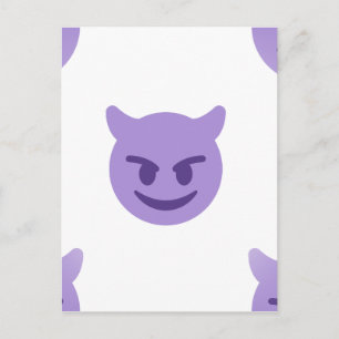 devil emoji postcard