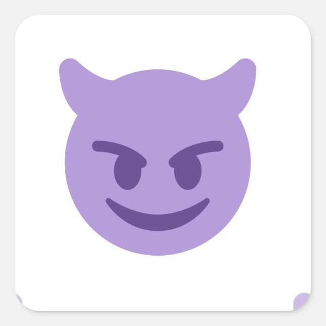 devil emoji square sticker (Front)