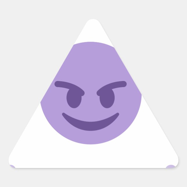 devil emoji triangle sticker (Front)