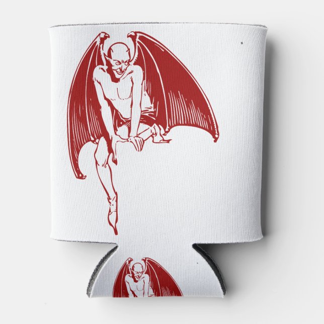 Devil Evil Demon Monster Wings Gothic Can Cooler (Front)