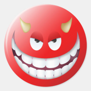 Devil Face 2 Classic Round Sticker
