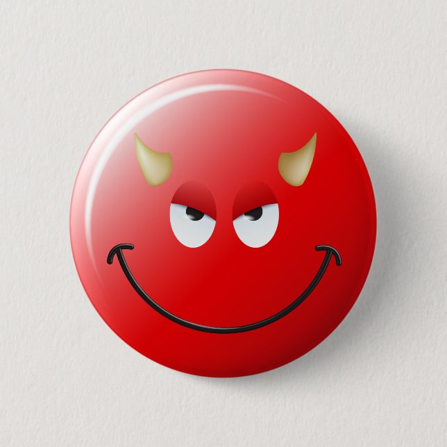 Devil Face 6 Cm Round Badge (Front)