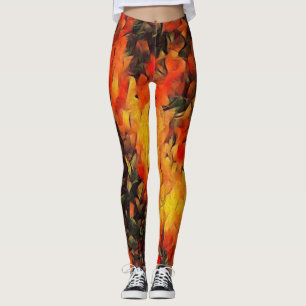Devil Flame Rave Love Leggings
