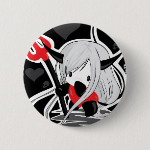 Devil Girl 6 Cm Round Badge