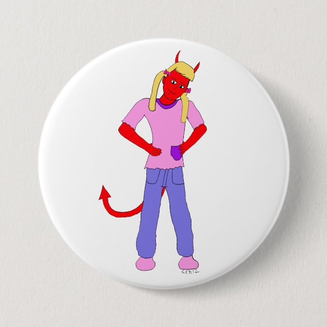 devil girl    7.5 cm round badge (Front)