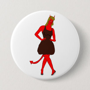 devil girl 7.5 cm round badge
