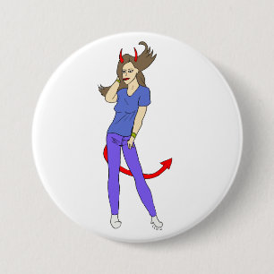 devil girl   7.5 cm round badge