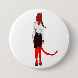 devil girl    7.5 cm round badge