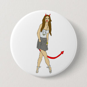 devil girl 7.5 cm round badge