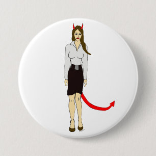 devil girl     7.5 cm round badge