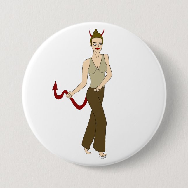 devil girl    7.5 cm round badge (Front)