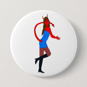 devil girl     7.5 cm round badge