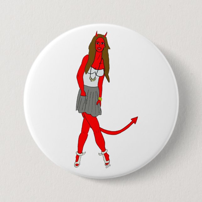 devil girl  7.5 cm round badge (Front)