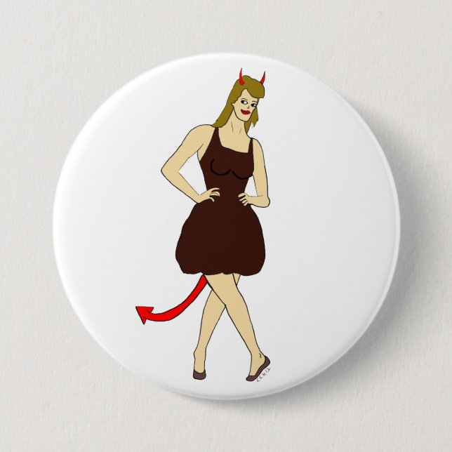 devil girl     7.5 cm round badge (Front)