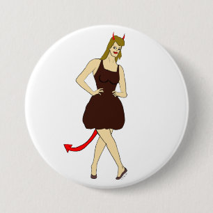 devil girl     7.5 cm round badge