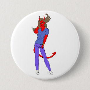 devil girl    7.5 cm round badge