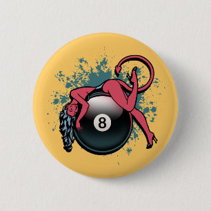 Devil Girl 8-Ball 6 Cm Round Badge