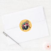 Devil Girl 8-Ball Classic Round Sticker (Envelope)
