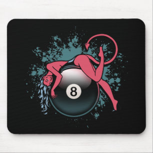 Devil Girl 8-Ball Mouse Mat