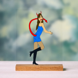 devil girl     acrylic sign