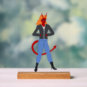 devil girl   acrylic sign